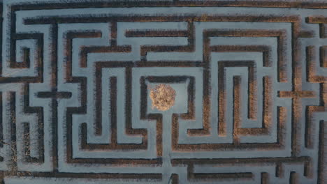 aerial view of a large garden maze