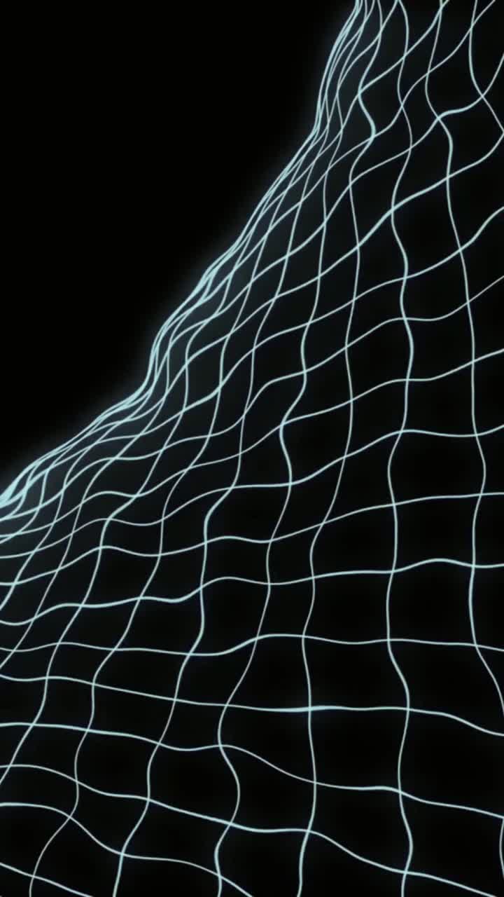 Dynamic Abstract Wave Grid Animation on Black Background