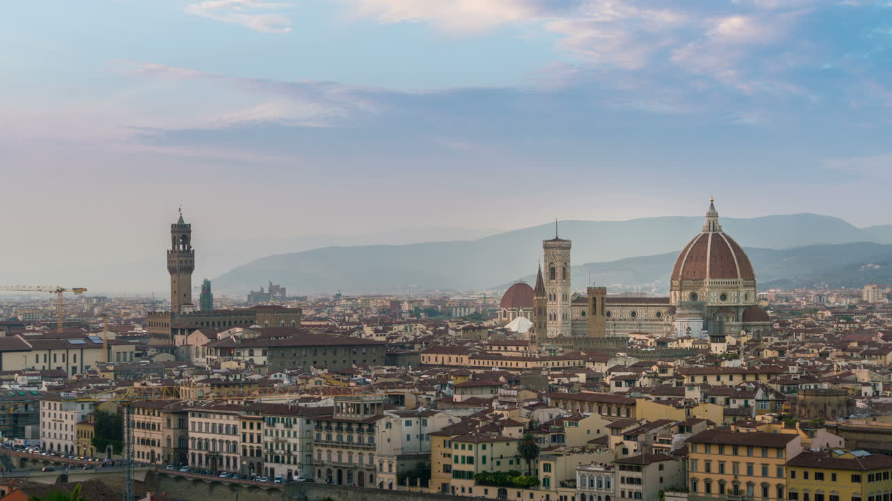 Time lapse dello skyline di Firenze in Italia