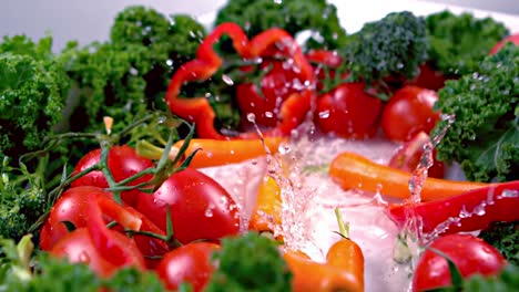 few carrot falling into water