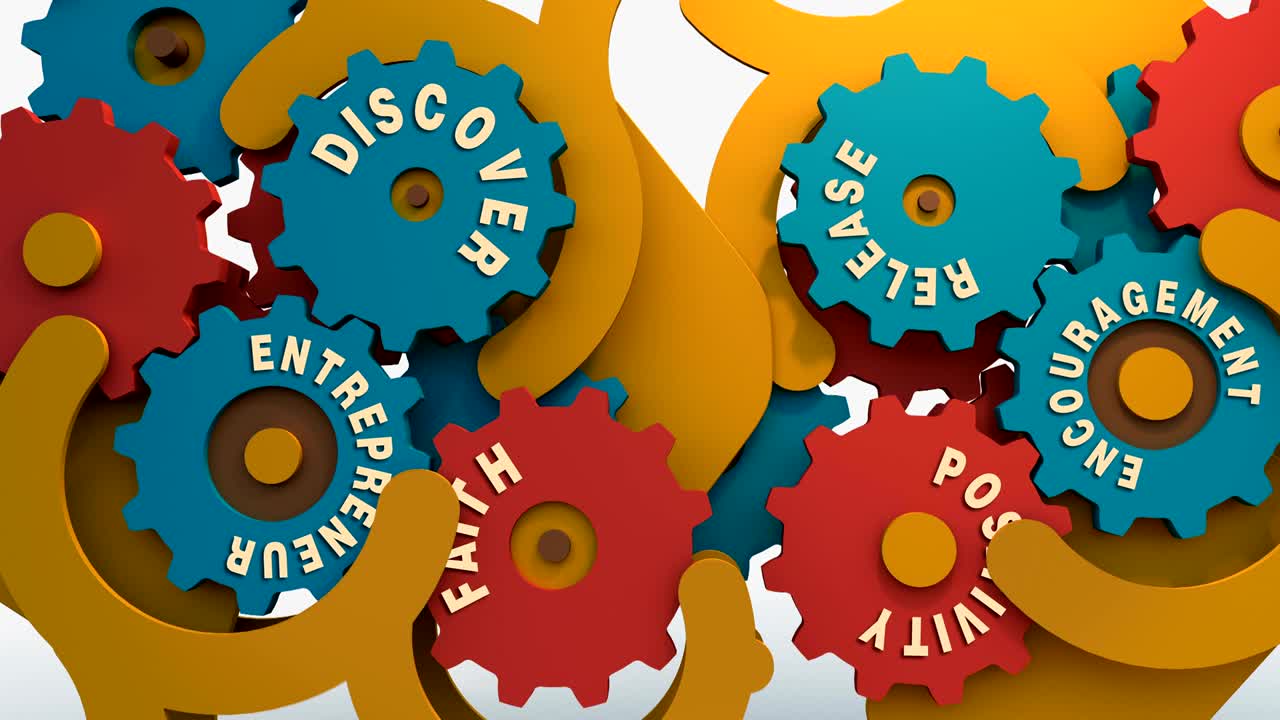 Colored Wheels 3D Animation - Seamless Loop