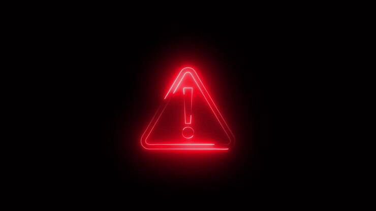 Red Neon Warning Sign