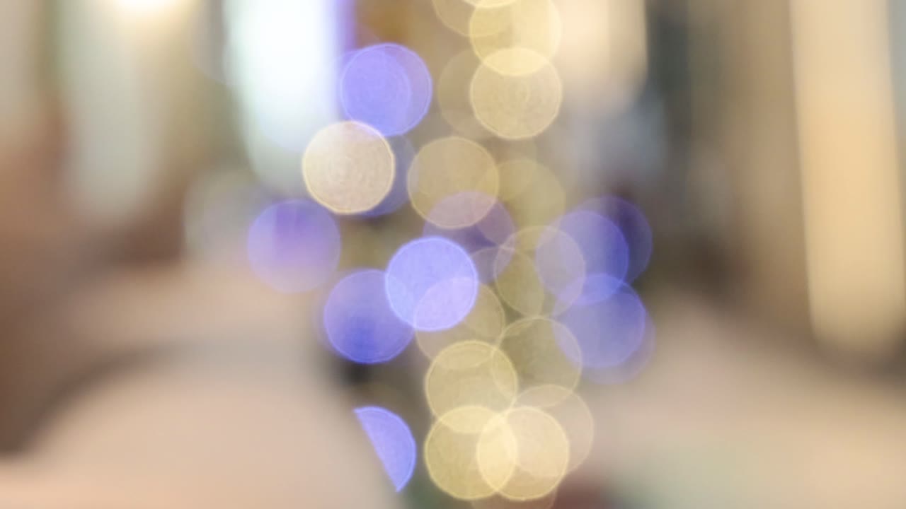 Gradual focus shift on colorful bokeh lights