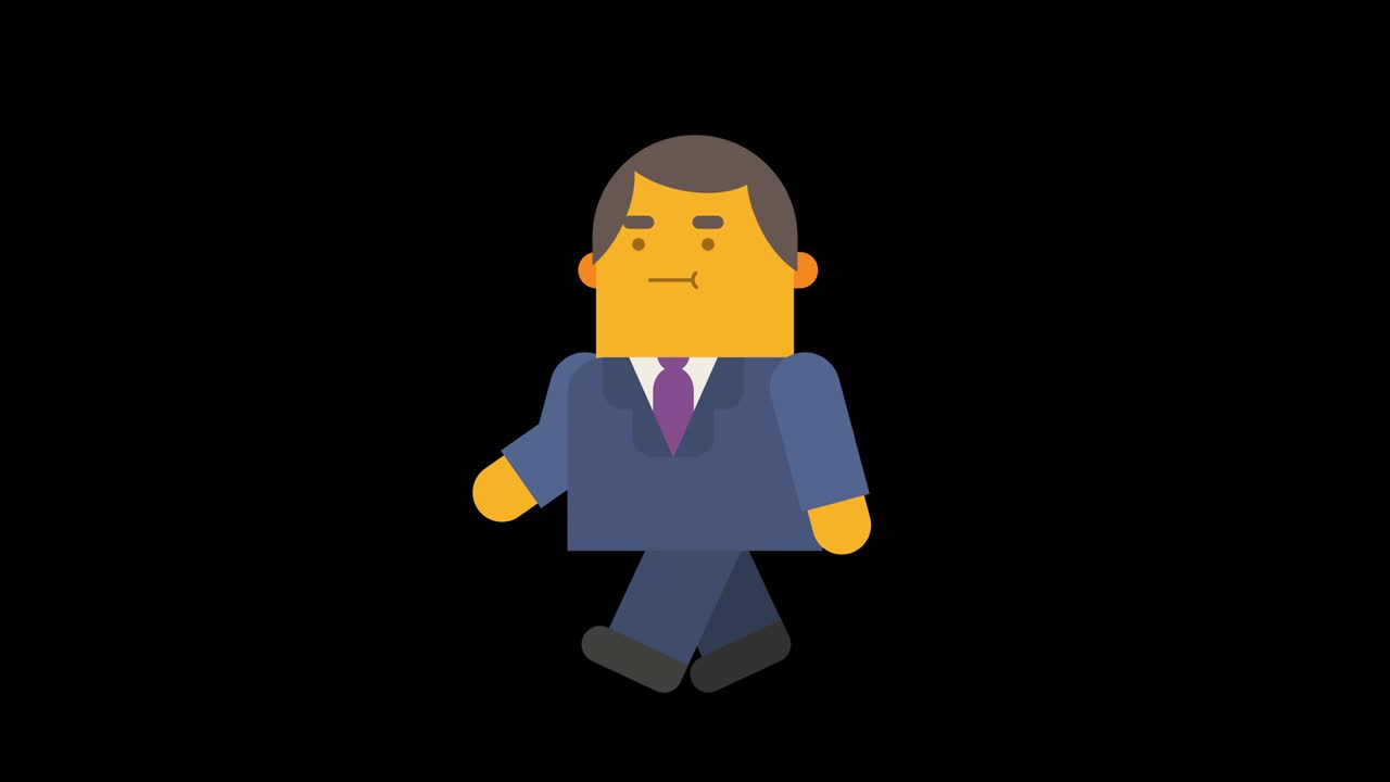 슈트를 입은 사업가가 걸어가고 있습니다. - 알파 채널