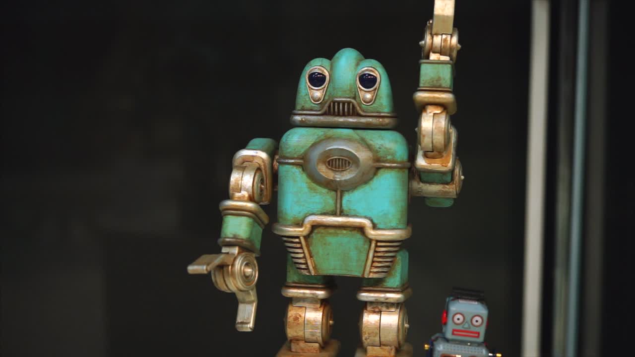 Vintage Steampunk Robot Display