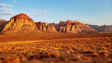 red rock mountains and scenic morning panorama