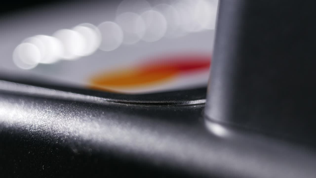Macro close up of payment card placed on terminal during retail transaction
