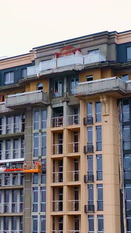 residential neighborhood in city. modern residential complex for young families
