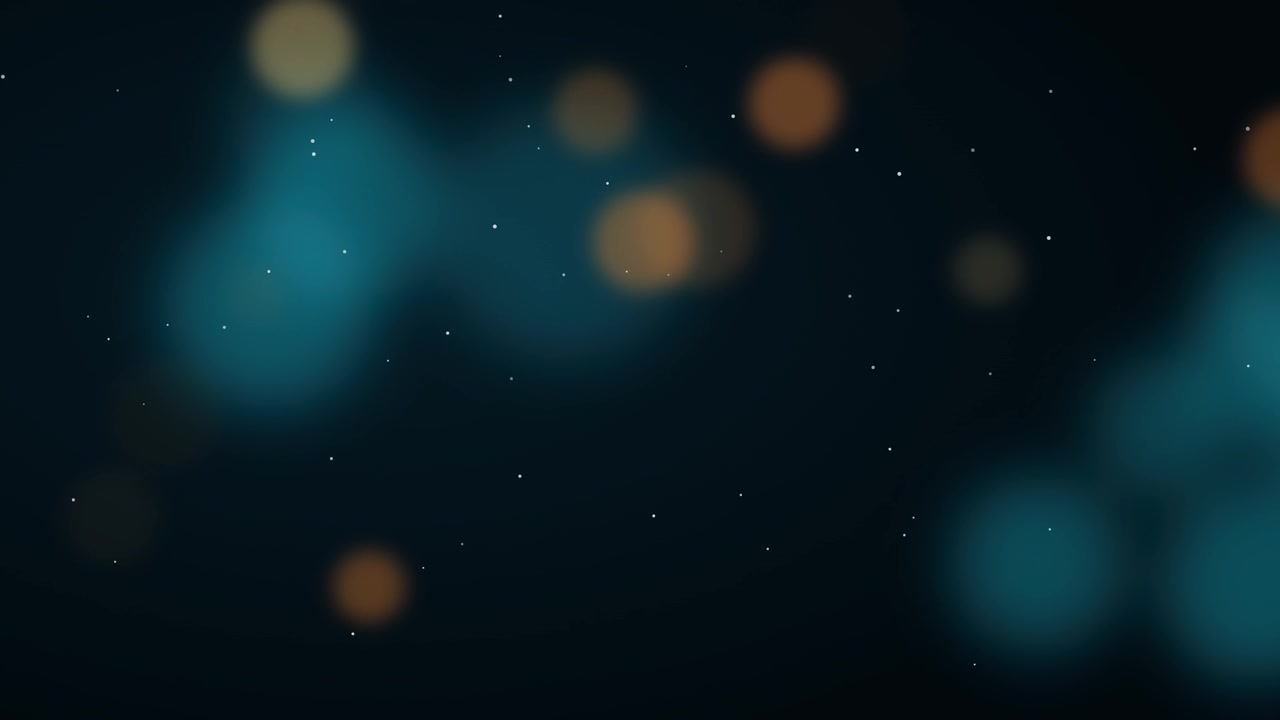 Abstract Motion Background with Floating Blue and Orange Bokeh Particles