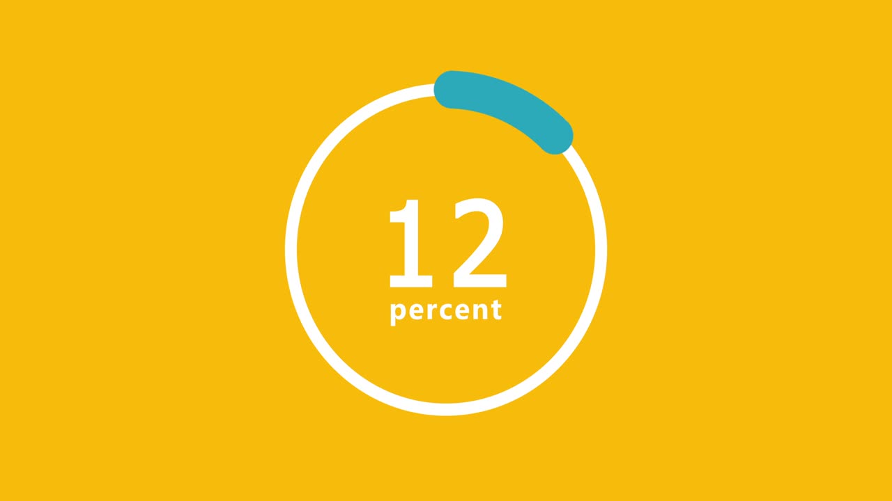 도 파이 차트 2d 애니메이션, 통계, 증가, 성장, 상승, 비즈니스 및 금융 테마, 4k 해상도 비디오, 20% 요소의 추상 파이 차트