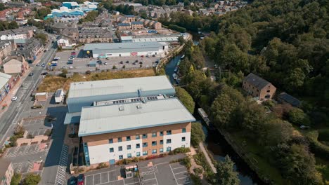 aerial footage of todmorden a small industrial market town with a big industrial history