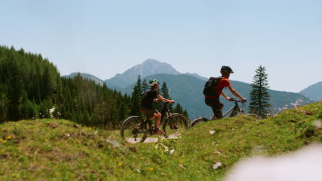 father and son mountain biking adventure