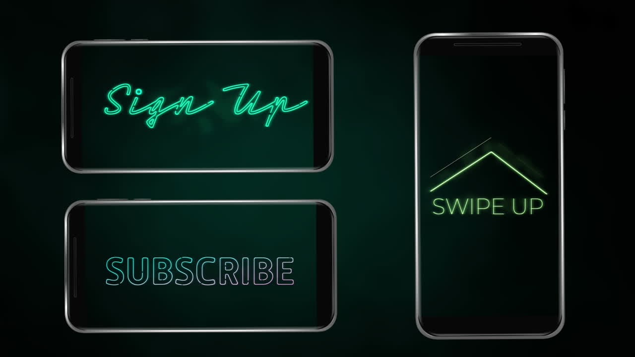 단어의 애니메이션 가입 하 고 스마트 폰의 화면에서  ⁇ 박이는 가입