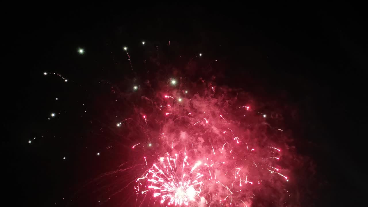 4K colorful fireworks in the night sky.