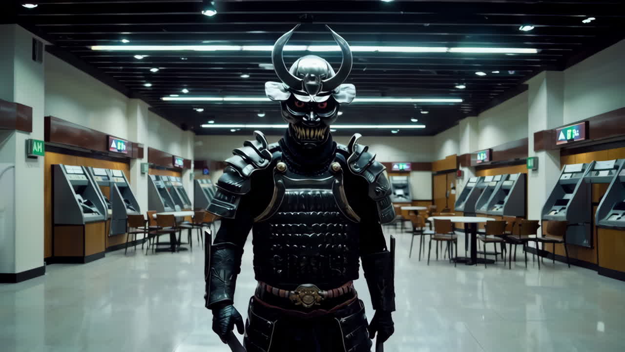 samurai in una banca.
