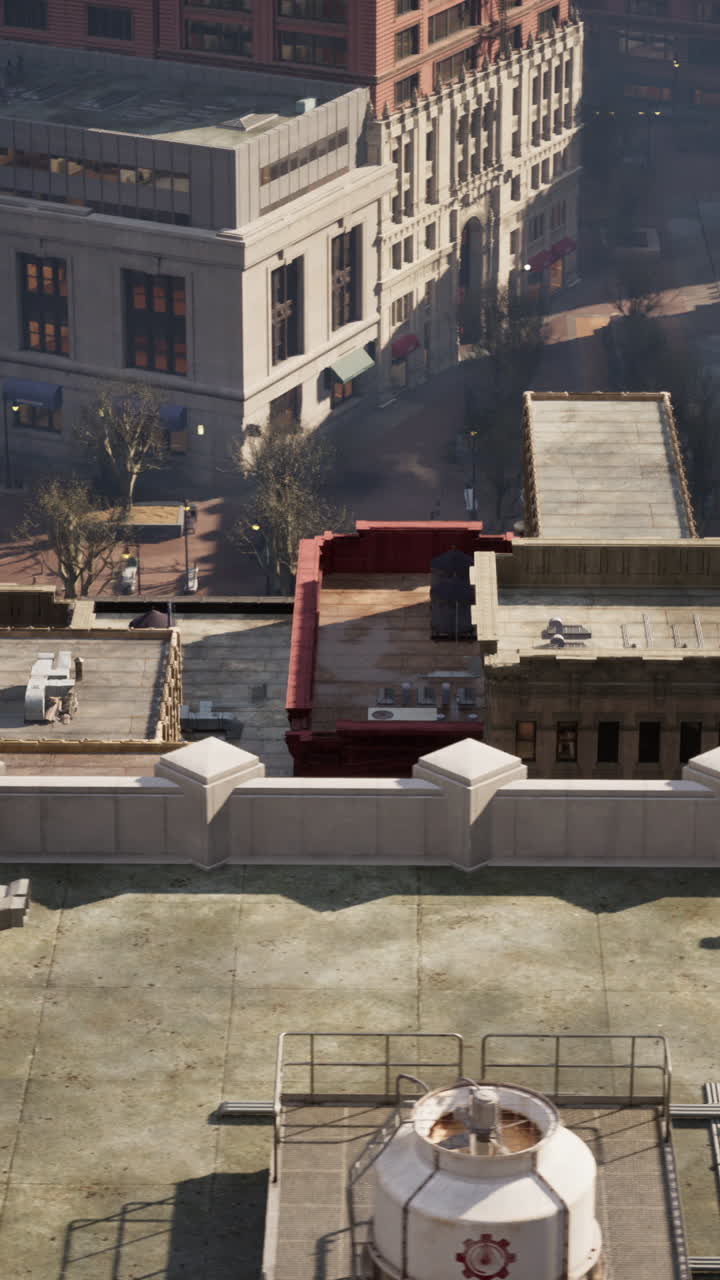 Aerial View of City Buildings and Rooftops