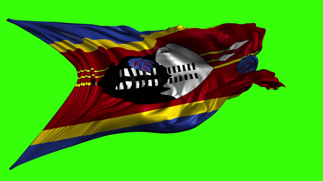 Eswatini flag on green screen