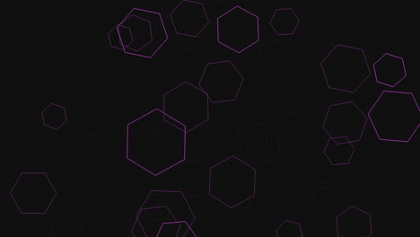 mysterious and mesmerizing purple hexagons and circles dance on a black canvas