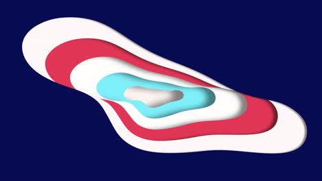 representación dinámica en 3d de una sorprendente zapatilla roja, blanca y azul sobre un fondo azul