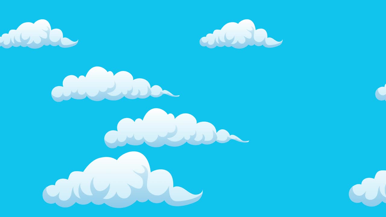 nubes de dibujos animados flotando