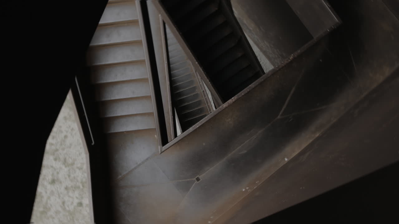 Abstract, geometric steel stairway
