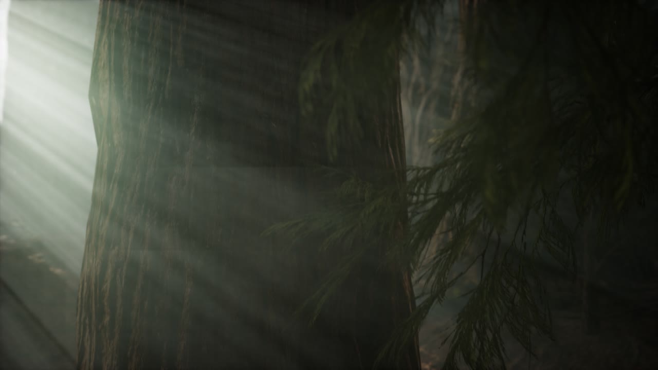 mañana con niebla en el parque nacional de la secuoya