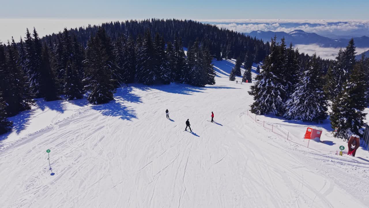 Skiing activity in the Carpathians of Bulgaria during winter season