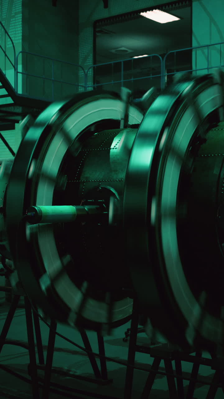 A large industrial machine spinning in a factory