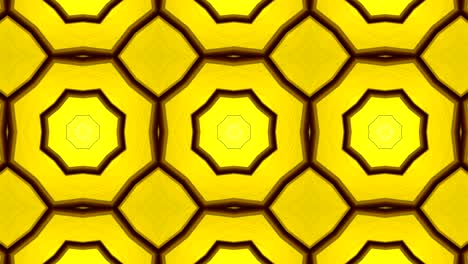 kaleidoscopio o mandala de color dorado abstracto en bucle en 3d.