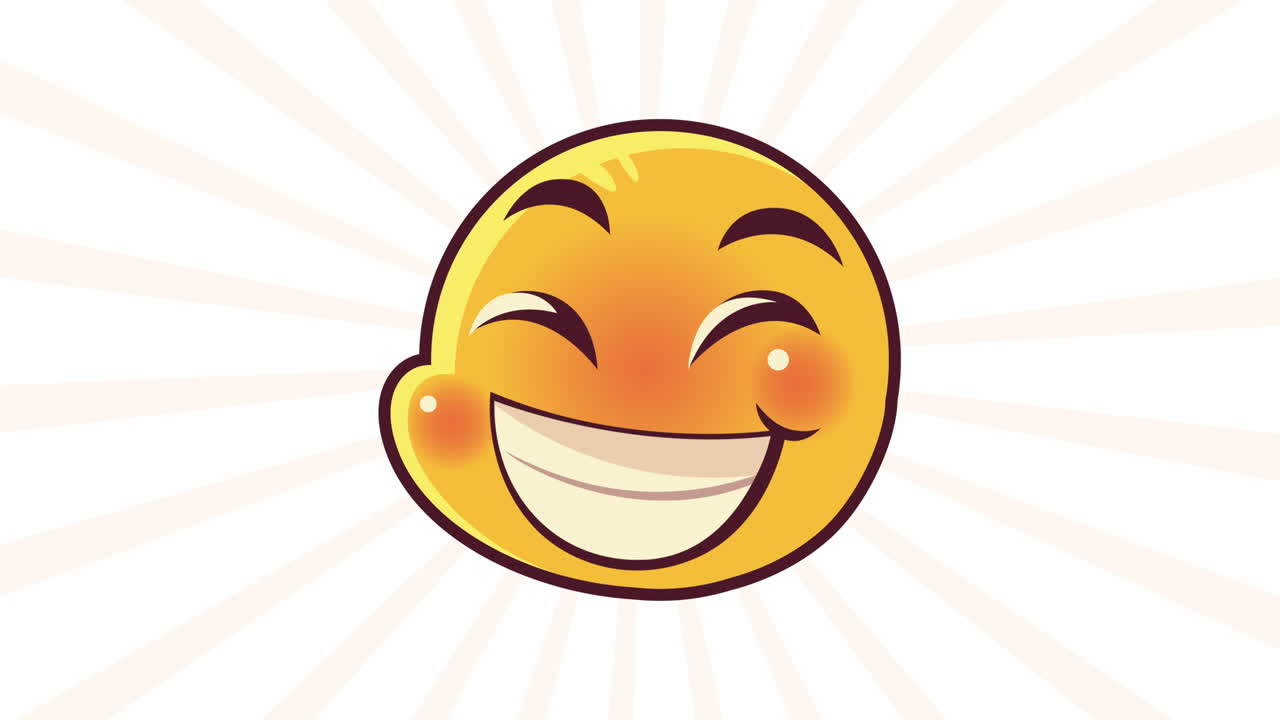 emoticon lindo animación de personaje de cara feliz