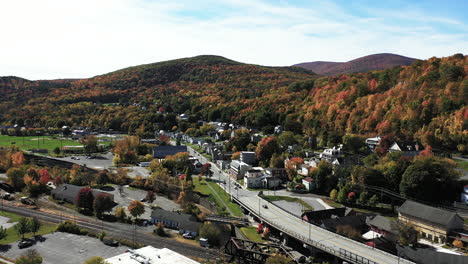 Aerial-View-of-North-Adams,-Massachusetts-USA