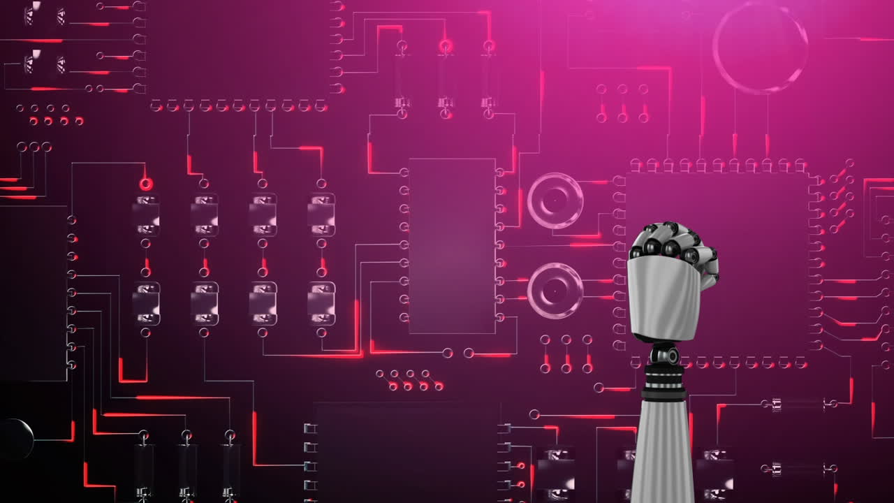 robot consegnare scheda a circuito luminoso rosso