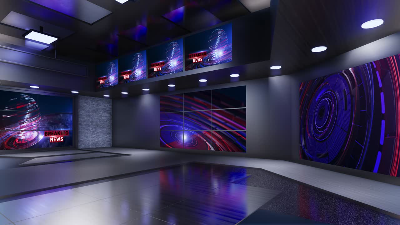 3D 가상 TV 스튜디오 뉴스