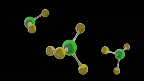 animation of 3d micro of molecules on black background