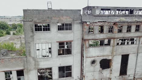 abandoned industrial building. aerial view.