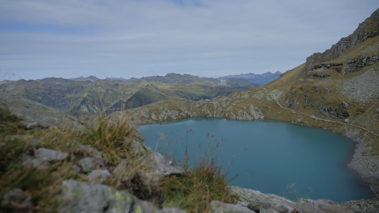 Timelapse of lake in Pizol mountains