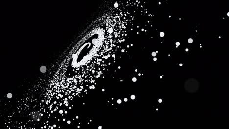flying through moving particles, spiral galaxy, abstract background
