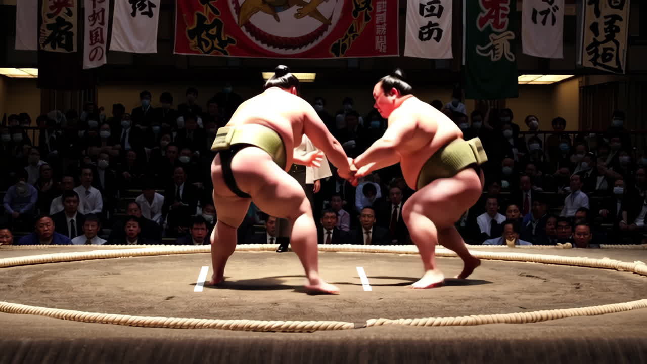Sumo Wrestling Match in Japan