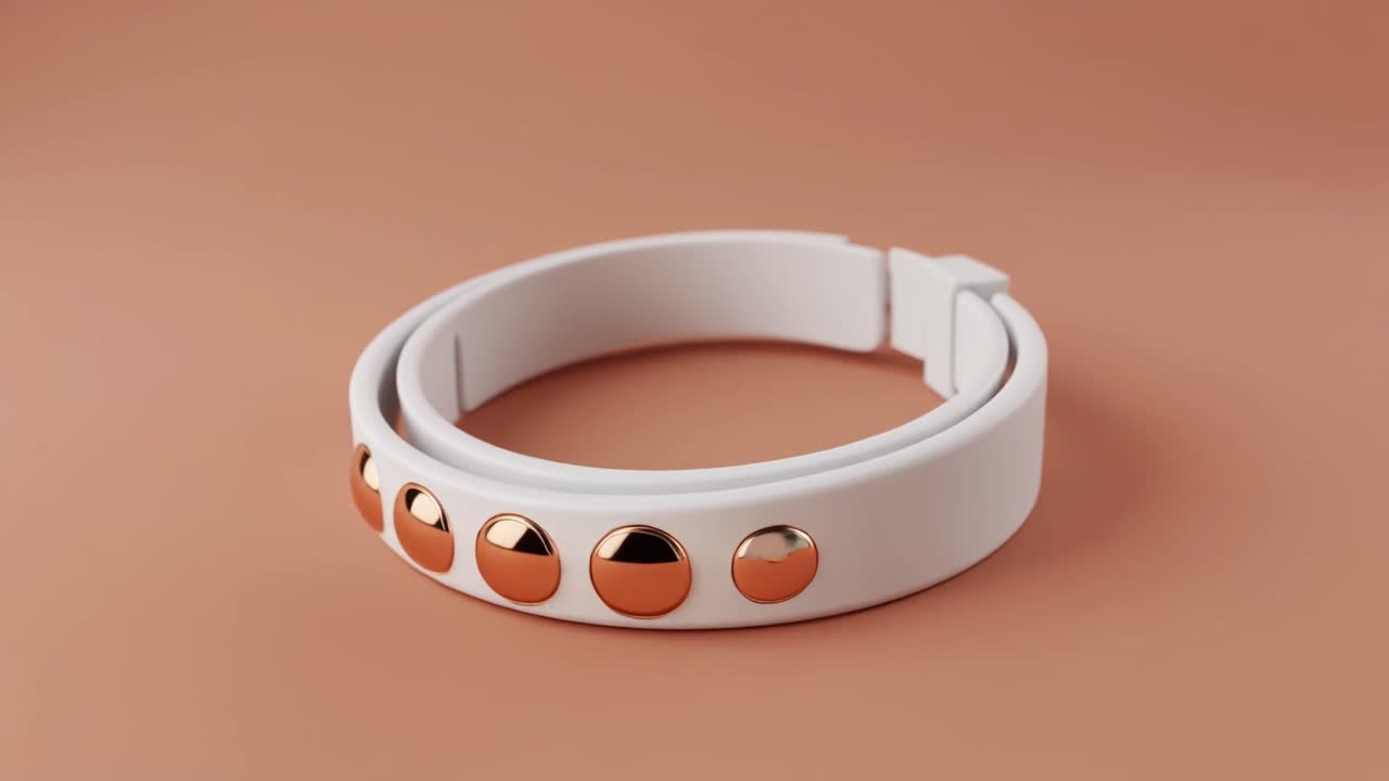 Bracelet blanc élégant avec des accents or rose en expansion