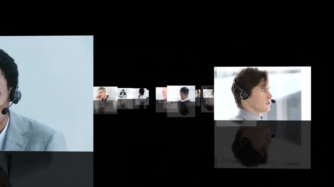 일하는 사업가들의 크리에이티브 몽타지