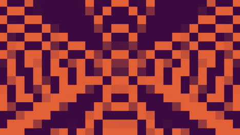 Vibrant-zigzag-pattern-of-pixelated-purple-and-orange-squares