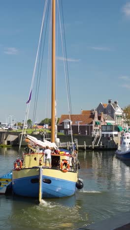 canal boat in a dutch harbour