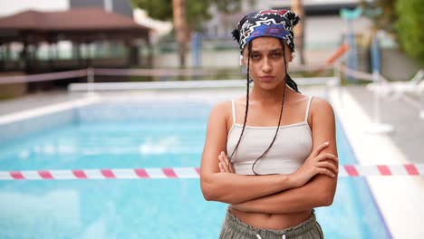 disappointed teenager at closed pool