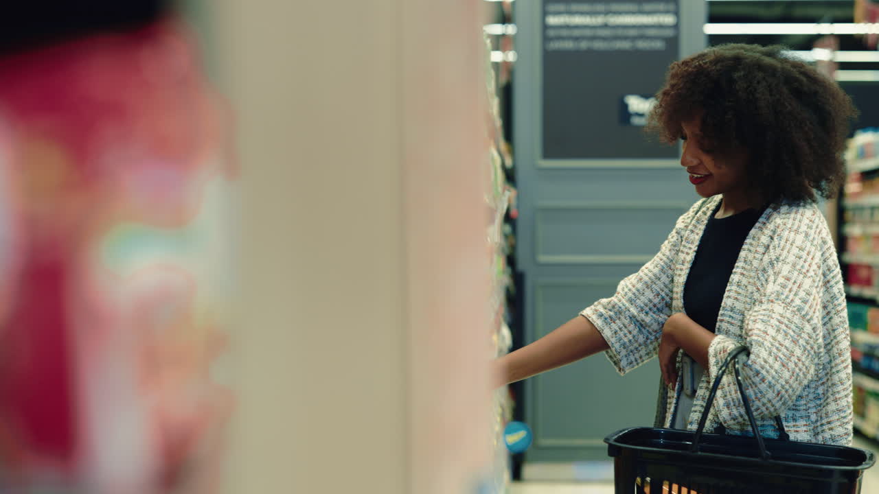 Woman Shopping in a Grocery Store