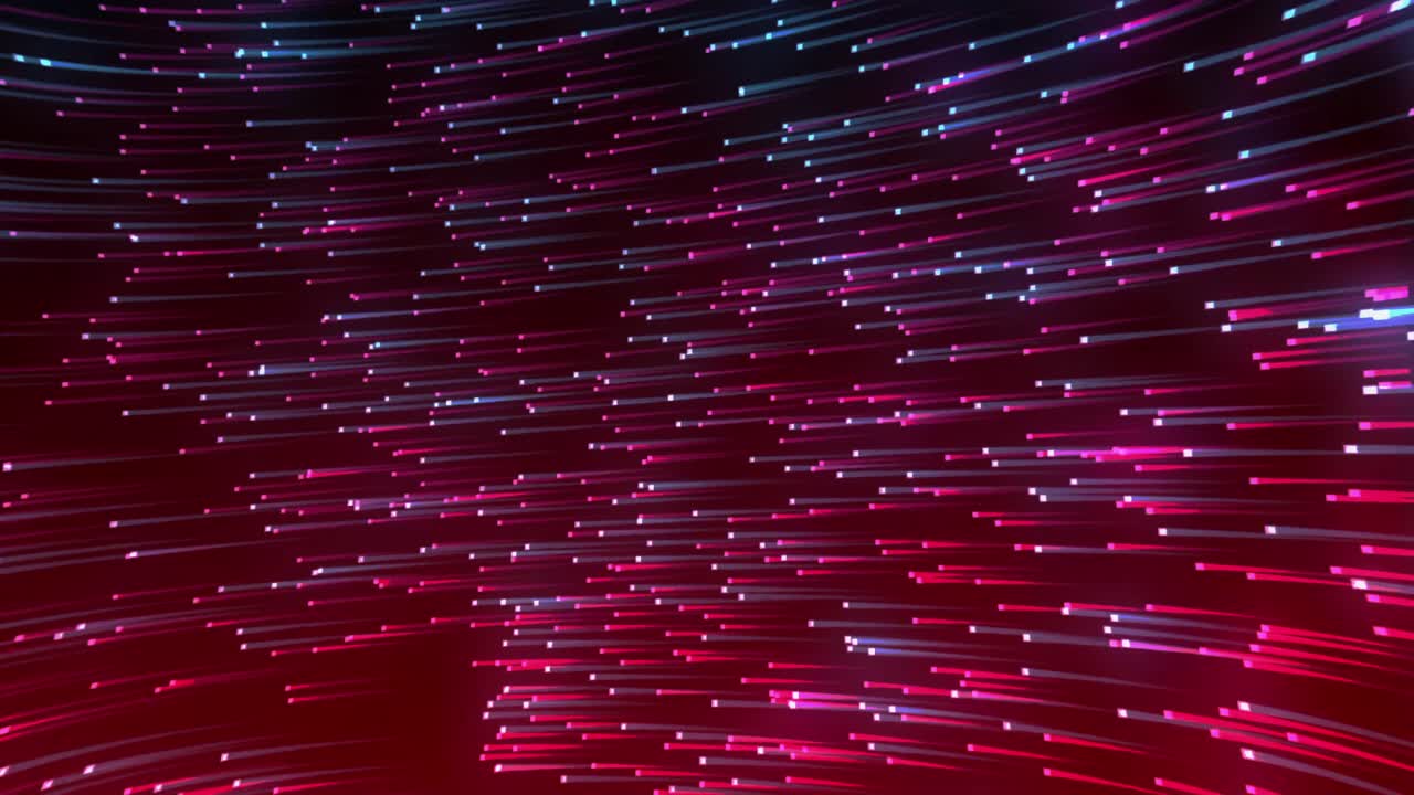 Animation of pink, blue and red lights moving on black background