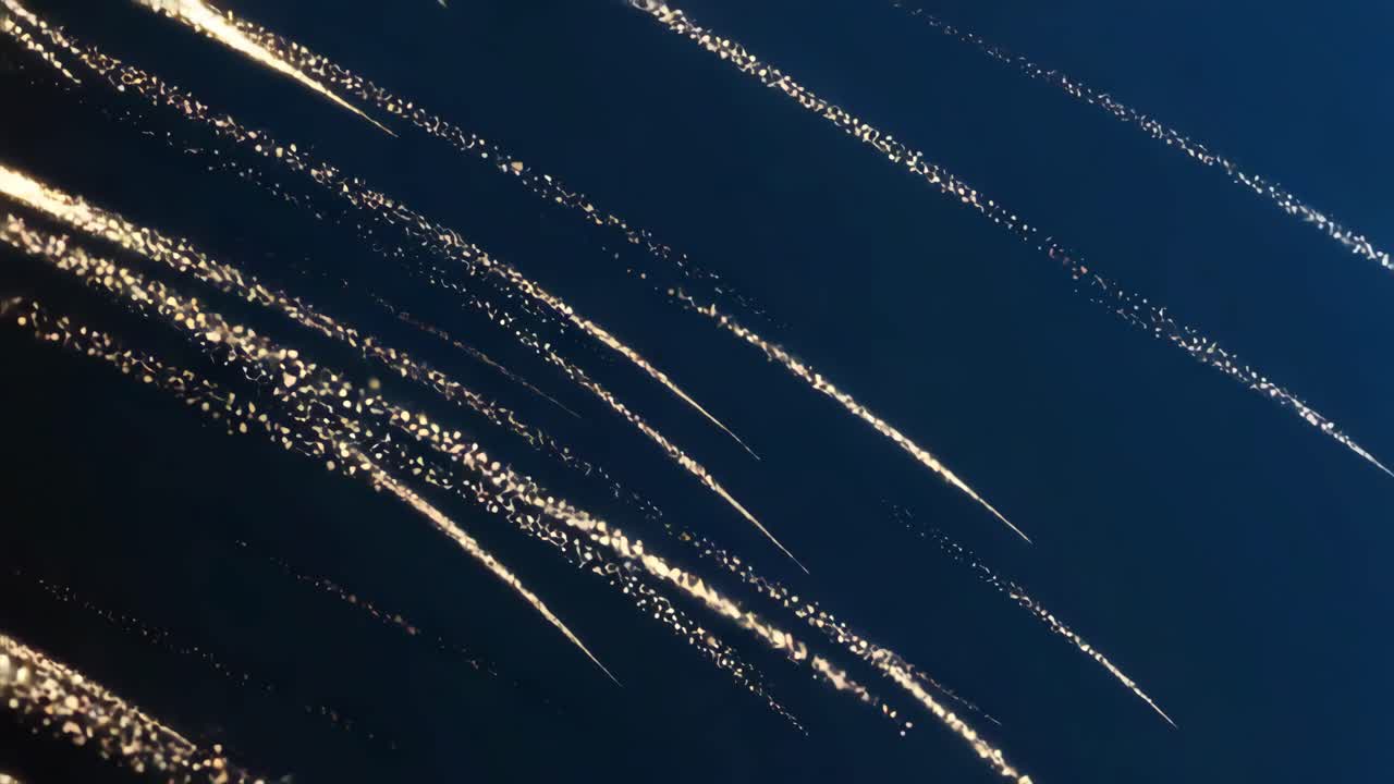 Abstract Light Streaks on Dark Blue Background