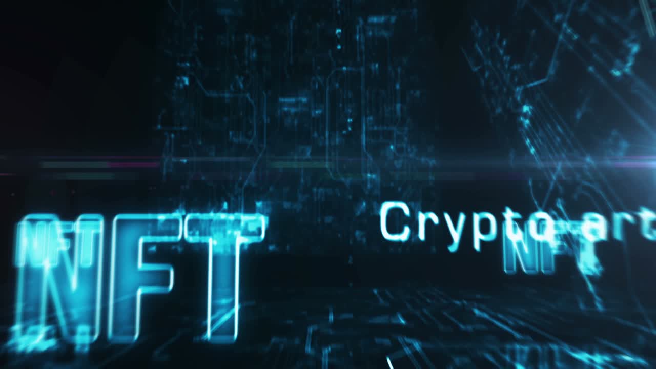 NFT Non-Fungible Token symbols loop cyber concept