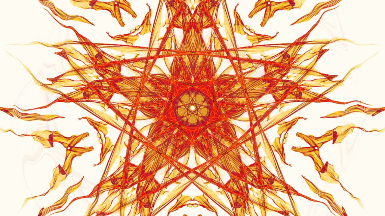 바탕에 오렌지색 프랙탈 패턴, 라이브 프랙탈 비디오, 에너지를 얻기 위한 만달라, 느리게 회전하는 부분