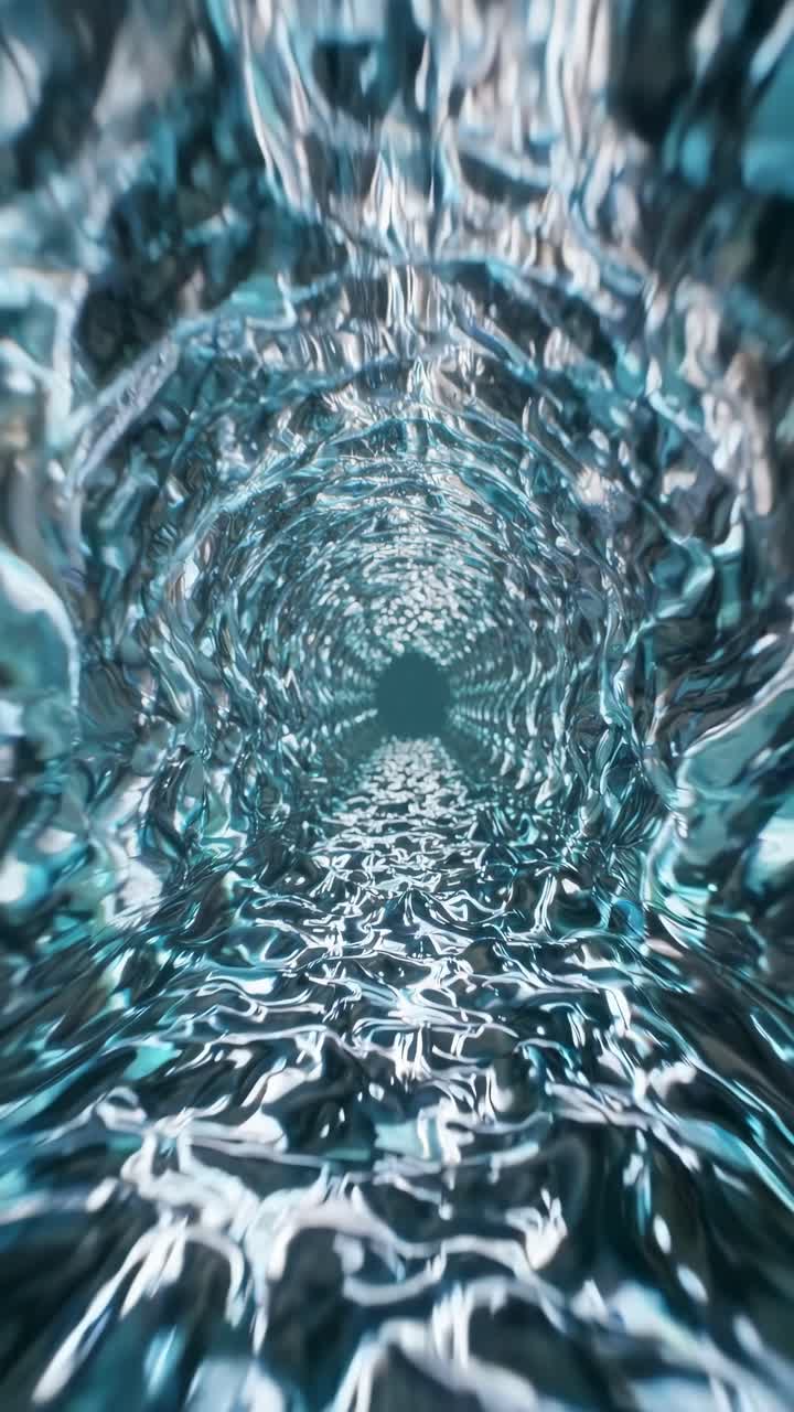 Abstract Liquid Tunnel with Reflective Surfaces
