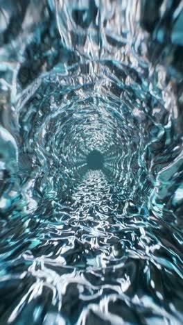 abstract liquid tunnel with reflective surfaces